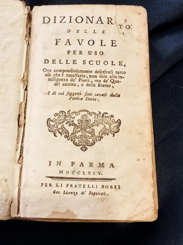 Dizionario delle favole 1764 - favole,